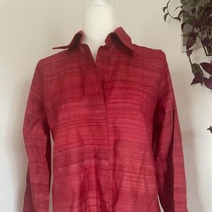 Raw silk Long red Tunic